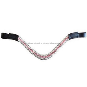 Banda Ecuestre para cejas de caballo hecha a mano, Multicolor, perla, diamante, cristal, cuero, banda para cejas de caballo con lazos cosidos suaves - Product Image 4