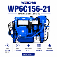 Moteur diesel marin SCDC Weichai WP6C156-21 115 kW 2100 tr/min, pompe mécanique, moteur de bateau à couple élevé pour bateaux de pêche