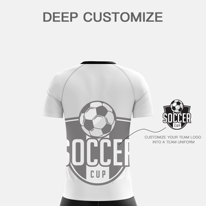 Venta al por mayor personalizado elegante barato fútbol Jersey blanco negro y rojo conjunto completo de fútbol uniforme de fútbol desgaste - Product Image 6