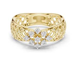 Bague en cluster de diamants de laboratoire 0,108 CT pour femmes, clarté VVS-VS EF, or 18 carats, 14 carats, 10 carats et argent 925, rose, jaune - Product Image 3