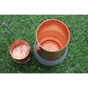 Diseño martillado y cobre recubierto de polvo azul Botella de agua de fácil agarre Buena bebida saludable Botella de Agua purificada Decoración para el hogar - Product Image 5