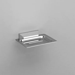 Jabonera de acero inoxidable y latón SOFTER, diseño moderno, montaje en pared, acabado cromado, patrón de dibujos animados, calidad Premium - Product Image 1