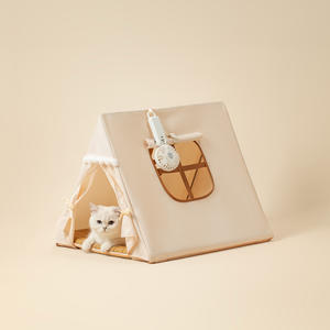 Luxe Zomer Huisdier Kat Tent Rotan Mat Opvouwbare Oxford Doek Waterdichte Hondenbedden Met Ramen - Product Image 1