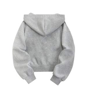 Sudadera con capucha gris hecha a medida para mujer 28 Número de grafiti Estilo de cremallera frontal Sudadera con capucha para mujer Ropa de calle Capucha con cordón Estilo moderno - Product Image 2