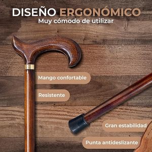 Bastón de soporte para caminar de madera de alta calidad para exploración al aire libre y movilidad superior Bastón de madera dura para caminar y equilibrar - Product Image 4