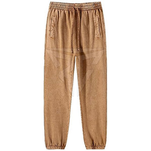 Pantalon délavé à l'acide de la meilleure qualité sur mesure pour hommes en coton et polyester style décontracté vêtements d'extérieur conceptions OEM avec logo personnalisé - Product Image 1