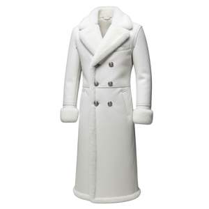 Abrigo Largo de Piel de Oveja Blanca para Hombre, de Alta Calidad, Impermeable, Sin Mangas, Ecológico - Product Image 2