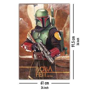 Modern Style the Mandalorian <b>Poster</b> Boba Fett Canvas Art with Black <b>Frame</b> for Wall Decor - Product Image 4