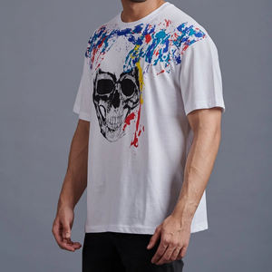 เสื้อยืดฟิตเนสโอเวอร์ไซส์แห้งเร็วสไตล์วินเทจของผู้ชายเสื้อยืดผ้าฝ้าย100% เฮฟวี่เวตแบบหลวมสำหรับฤดูร้อน - Product Image 3