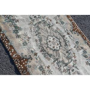 Tapis vintage, tapis surdimensionné 3,7x6,8 pieds, tapis turc en laine Ikat marron - Product Image 4
