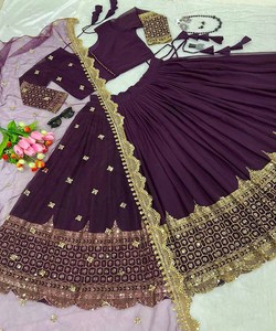 Chic Banarasi Party Wear Lehenga Choli Ensemble con intrincado bordado y tonos de trabajo de piedra para belleza etérea - Product Image 6