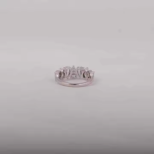 แหวนหมั้น14KT ลูกแพร์แบบตัดเป็นมิตรกับสิ่งแวดล้อม1.91 tcw สีทองพร้อมเพชรเจ็ดเม็ดอัญมณีเพชรแบบหลวมเหนือ - Product Image 2