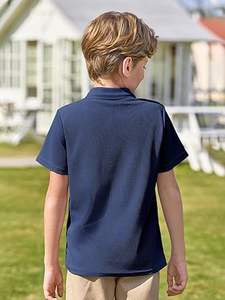 T-shirts polo pour enfants de qualité supérieure, vente en gros, vêtements d'été pour enfants et tout-petits, shorts personnalisés à manches courtes, bleu, garçons - Product Image 5