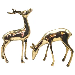 黄铜鹿套装 -- 探索特殊的黄铜展品，带有艺术鹿设计，用于家居装饰和难忘的礼物