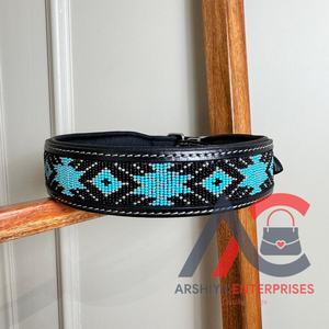 New High Quality Personalized Western <b>Dog</b> <b>Collar</b> Beaded Hand Tooled Hand Crafted Padded 100% Genuine Leather Floral Pet <b>Collar</b> - Product Image 1