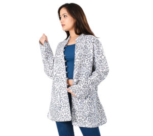 Chaqueta de Algodón Acolchada Ecológica, Reversible, Tejida a Mano, con Estampado Floral, Transpirable, Corta, para Mujer, de Invierno - Product Image 2