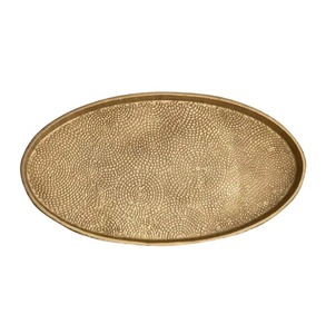 Plateau de service en aluminium revêtu d'or fabriqué sur mesure par OEM Plateau métallique décoratif léger pour mariage hôtel restaurant usage domestique - Product Image 1