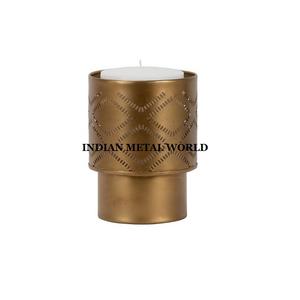 Designer Round Votive <b>Candle</b> Holder <b>Set</b> Of 2 Customized Size Metal Votive Holder From India - Product Image 4
