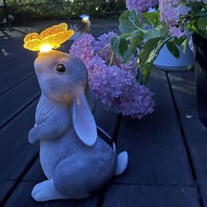 Sentado lindo conejo escultura Interior decorativo Showpiece Pascua decoración conejo estatuilla Interior Exterior escultura gran oferta - Product Image 4