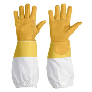 Gants d'apiculture en cuir jaune de haute qualité du Pakistan anti-coupure anti-dérapant anti-statique anti-vibration - Product Image 5