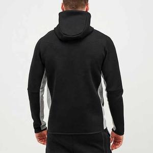 Vente en gros OEM Premium Quality Patchwork Full Zip Up Hoodie Jogger Tracksuits Private Labels et Logo 2 Piece Sweatsuit Set - Product Image 4