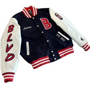 Chaqueta cosida personalizada para hombre chaqueta de invierno con mangas de béisbol Letterman chaquetas de hombre de talla grande de béisbol personalizadas - Product Image 2
