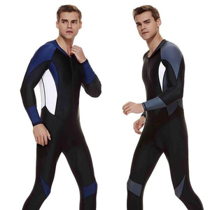 Traje de neopreno para surf y natación de una pieza para hombre con cremallera frontal de manga larga y técnicas impresas - Product Image 2