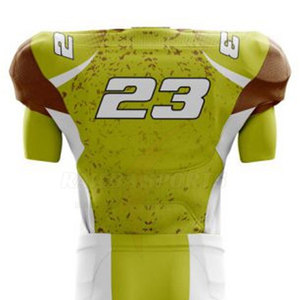 Ensemble de maillot de football américain personnalisé à col haut et manches courtes en polyester respirant avec short à taille élastique pour hommes adultes - Product Image 5