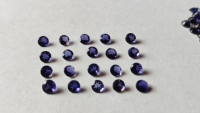Vente en gros de gemmes naturelles à facettes en iolite bleue de 2mm 3mm petit saphir bleu rond pour bijoux Lot de mêlée de pierres précieuses bleues en vrac