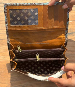 Recién llegado, bolso de mano de cuero tallado, billetera de piel de vaca occidental, tarjetas Vintage, billetera en efectivo, regalos para ella - Product Image 5