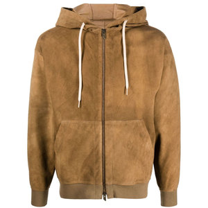 Sweats à capuche en daim zippés d'hiver lourds cordes à capuche en relief personnalisées. - Product Image 1