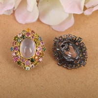 Clous d'oreilles ovales en pierre précieuse, Quartz Rose, clous en argent Sterling 925, trouver des bijoux de mariage délicats, fournisseur