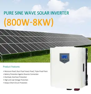 Onduleur solaire 6000W crête 3000W continu 12V DC à 110V/220V AC convertisseur d'onde sinusoïdale Pure pour le Camping à domicile