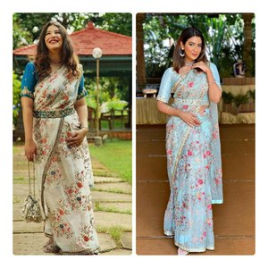 La mejor calidad Top Rated Hot & Pretty Look Soft Organza Khadi Silk Printed Saree Blusa con cinturón a juego Trabajo para ropa de mujer - Product Image 6