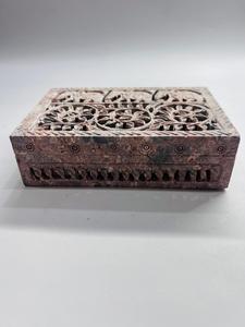 Elegant Modern Rectangle Shape Pure Marble Soapstone Carving <b>Box</b> with Engraved Design Decorative <b>Gifting</b> Jewelry <b>Box</b> - Product Image 3