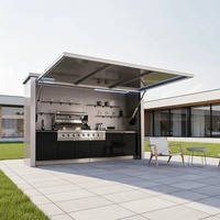 Villa Courtyard 304 Acier Inoxydable ISO 9001 Anti-rouille Couleurs Froides Cuisine Extérieure Modulaire BBQ Abri de Cuisine 2026-2027 Vente Chaude