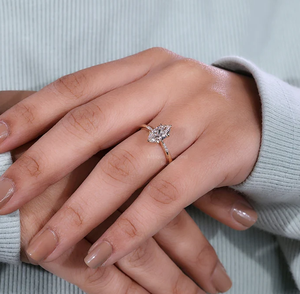 แหวนหมั้นเพชรทรงมาร์คีส์ 14K ทองคำแท้ ประดับเพชรเลี้ยงในห้องปฏิบัติการ เครื่องประดับชั้นดีสำหรับผู้หญิง สำหรับงานแต่งงาน วันครบรอบ หรืองานเลี้ยง - Product Image 3