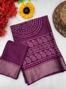 Viscose traditionnelle indienne de coton de Mul avec le fabricant et le fournisseur de mode de femme de Saree d'impression de Bandhej de Surat - Product Image 3