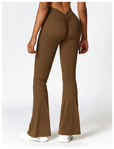 Leggings Deportivos de Verano para Mujer, Premamá, Cintura Alta, Acampanados, Tejido Sin Costuras, Transpirables, de Secado Rápido, Color Rosa, para Gimnasio, Fitness y Yoga - Product Image 3