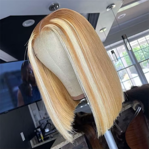 Vente en gros 13x4 Transparent Lace Bob Perruque pour Ombre Miel <span class=keywords><strong>Blonde</strong></span> avec Highlight Brésilien Perruque <span class=keywords><strong>de</strong></span> Cheveux Humains #613/27 - Product Image 3