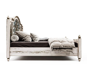 Ensemble de lit King Size en bois d'acajou moderne du milieu du siècle sculpté à la main de luxe meubles de chambre à coucher en bois massif 3 pièces - Product Image 4