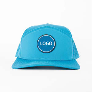 Performance Perforated 5-Panel Waterproof Golf Baseball <b>Snapback</b> Hat with Custom Logo Sporty Design Polyester <b>Men</b> - Product Image 4