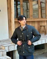 Parka d'hiver noir vintage en toile enduite légère pour moto, style décontracté, ceinturée, pour la chasse, inspirée des motards britanniques