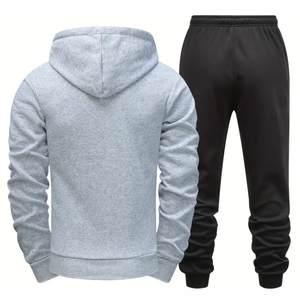 ชุดวอร์มผู้ชายสองชิ้น คันดาริ สปอร์ต วินเทอร์ พลัสไซส์ ลำลอง คุณภาพพรีเมียม ผ้าฝ้าย 100% เสื้อฮู้ดมีซิป และกางเกงวอร์มสำหรับออกกำลังกาย - Product Image 3