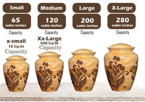 Urnas de grabado de flores para cenizas humanas Urna de cremación giratoria para tapa roscada Urna de madera para mascotas Varios tamaños - Product Image 6