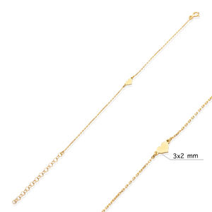 Bracelet à breloques en forme de cœur simple, fabrication artisanale turque, argent sterling 925, bijoux tendance pour femmes - Product Image 2