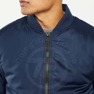 Blouson d'aviateur en satin de haute qualité pour hommes avec col montant léger Logo personnalisé OEM Design pour la mode hivernale Vente en gros - Product Image 4