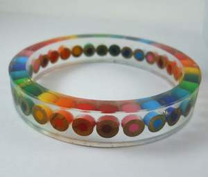 OTRA joyería resina acrílico pulsera brazalete exagerado deslumbrante Multicolor ancho Irregular cuadrado acrílico pulseras para - Product Image 4