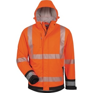 Chaqueta Softshell de Alta Visibilidad Naranja/Lukeas Negra ELYSEE, Sudadera con Capucha y Sudadera Promocionales - Product Image 1