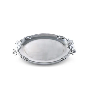 Grand plateau de service en aluminium avec poignée de travail à motif floral superbe style antique idéal pour la décoration de table à manger et d'événements - Product Image 1